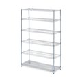 Alera Wire Shelving Unit, 18"D x 48"W x 72"H, 6 Shelves, Silver, Depth: 18" 6TCOM1848SR